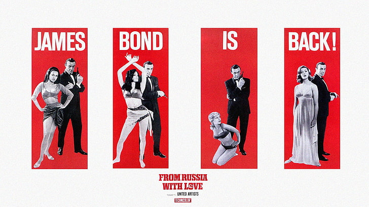 James Bond illustration, movies, From Russia With Love, movie poster, HD wallpaper