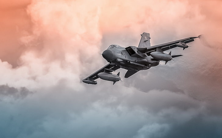gray fighter jet, tornado gr4, panavia tornado, bomber, interceptor jet, HD wallpaper