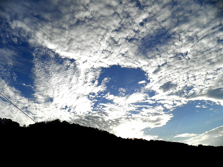white clouds, sky, cloud - sky, silhouette, beauty in nature, HD wallpaper