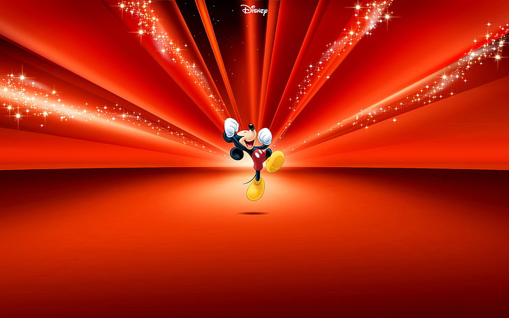 Mickey Mouse wallpaper, cartoon, disney, illuminated, one person