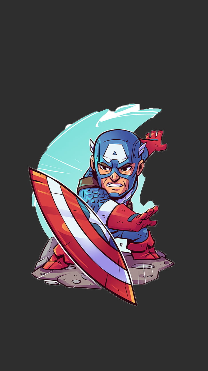 Captain America fan art, superhero, Marvel Comics, black background, HD wallpaper