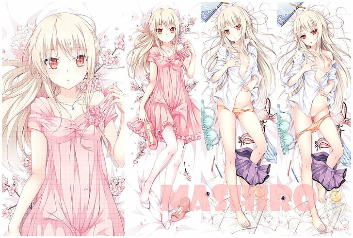blonde, bra, dress, eyes, hair, kanojo, mashiro, necklace, noodle y, HD wallpaper