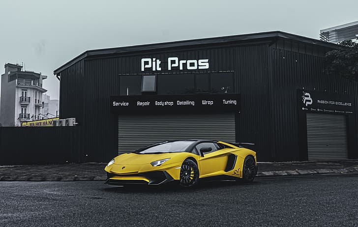 Lamborghini, Yellow, Aventador, Superveloce, HD wallpaper