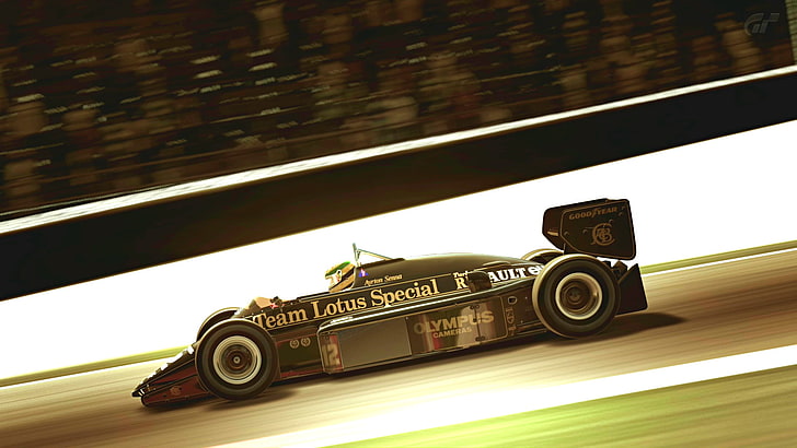 Ayrton Senna, Formula 1, Gran Turismo 6, Lotus, indoors, no people