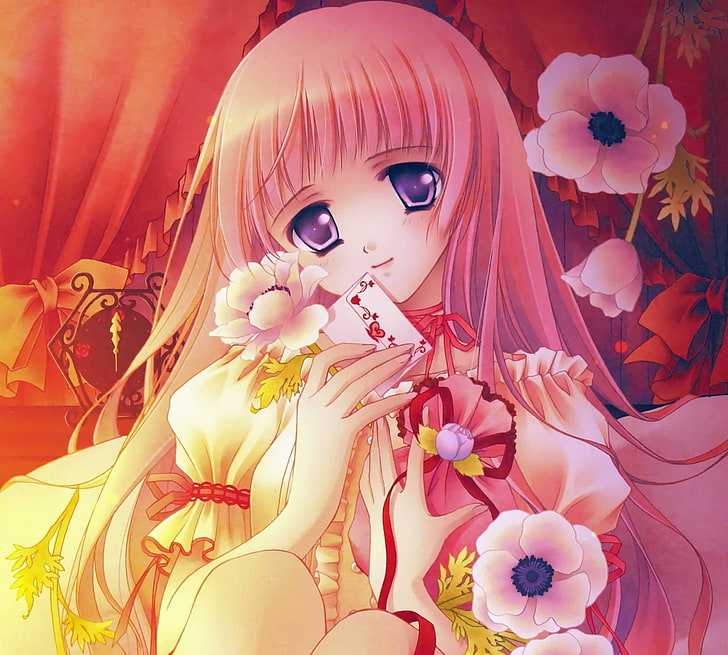HD wallpaper: Anime, Original, Blonde, Blush, Clock, Flower, Heart, Letter  | Wallpaper Flare