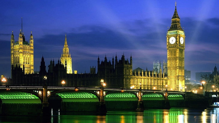 spire, palace of westminster, thames, river thames, bridge, HD wallpaper