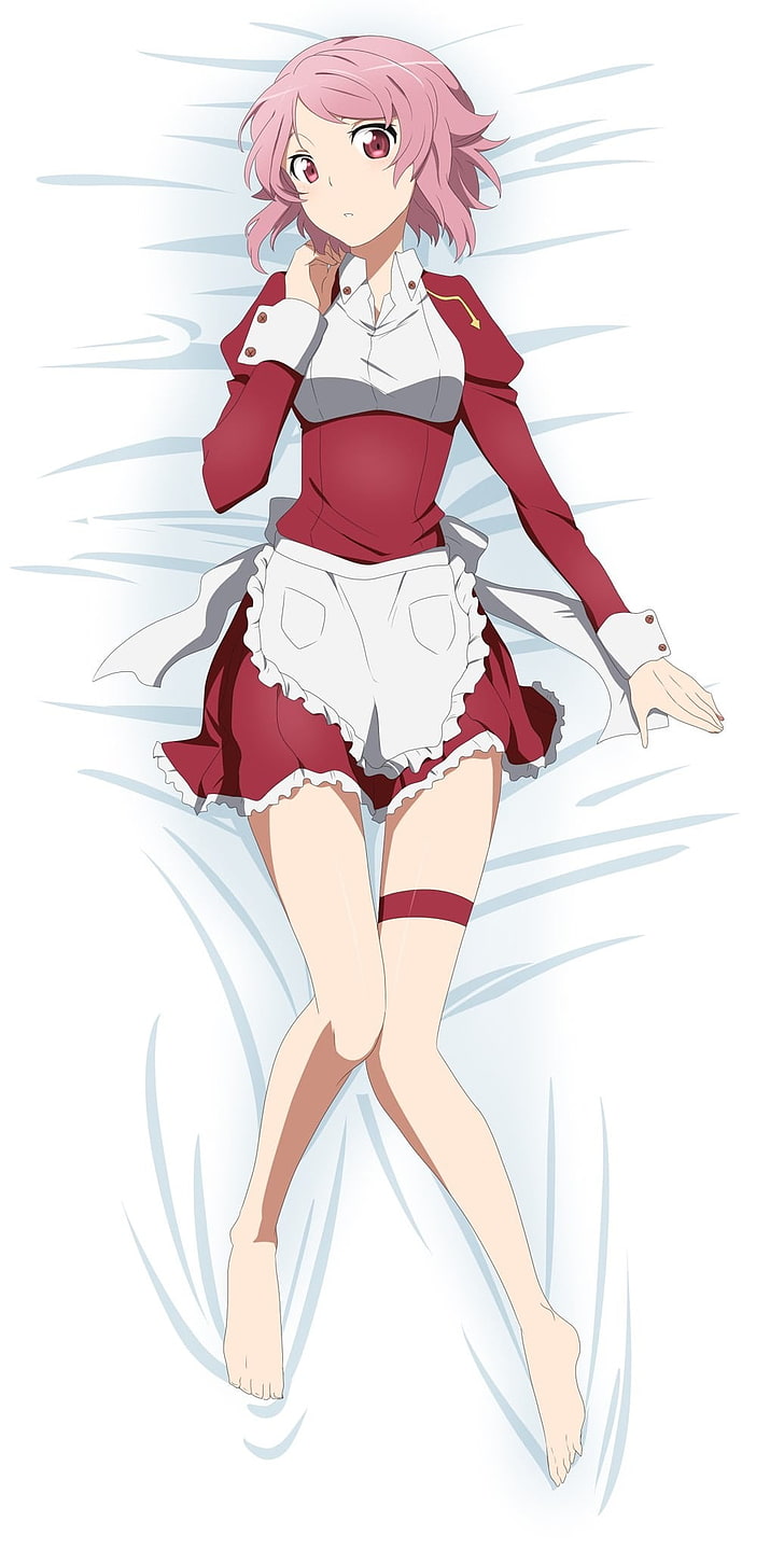 female anime lying on bed illustration, Sword Art Online, Shinozaki Rika
