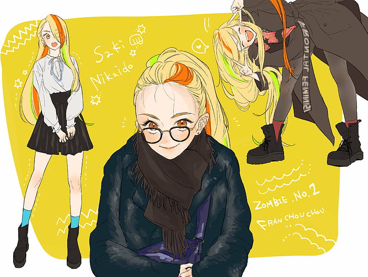 Zombieland Saga, anime girls, school uniform, long hair, 2D