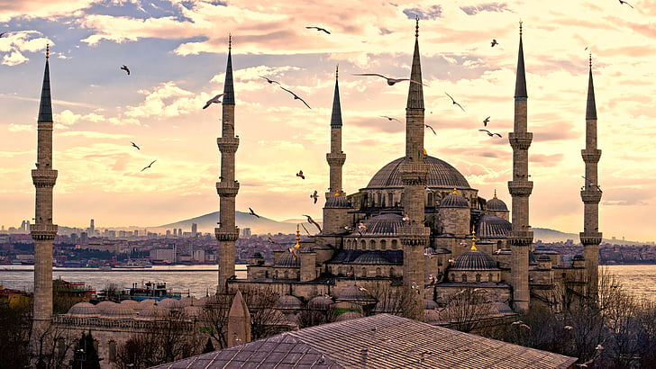 city, historical, tower, towers, turkey, istanbul, sultan ahmet camii