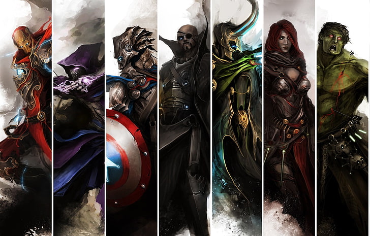 Marvel characters collage wallpaper, Marvel Comics, Iron Man, HD wallpaper