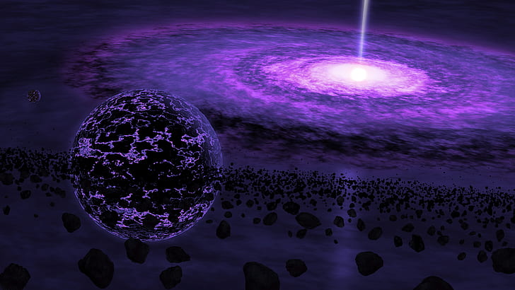 Sci Fi, Quasar, Cosmos, Purple, Space