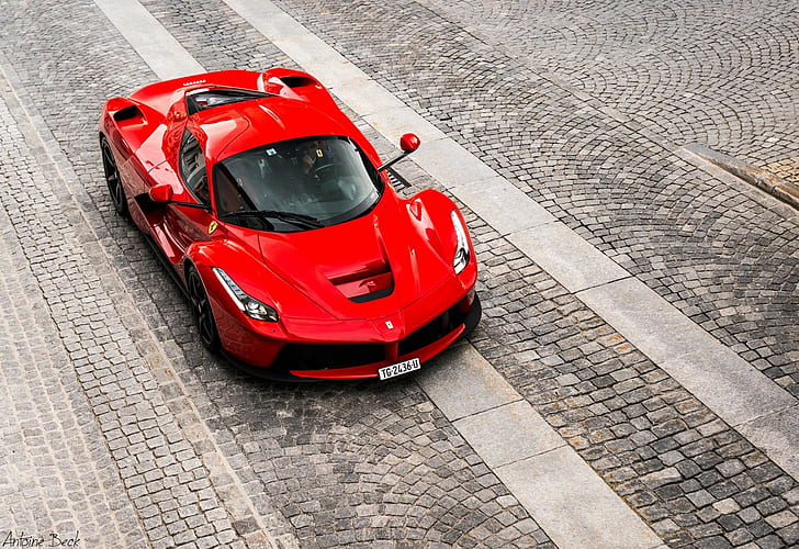 red cars, Ferrari, vehicle, Ferrari LaFerrari, HD wallpaper
