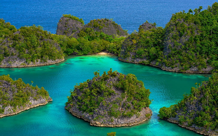 Landscape, Nature, Tropical, Islands, Turquoise Sea Green Tree Wallpaper For Desktop