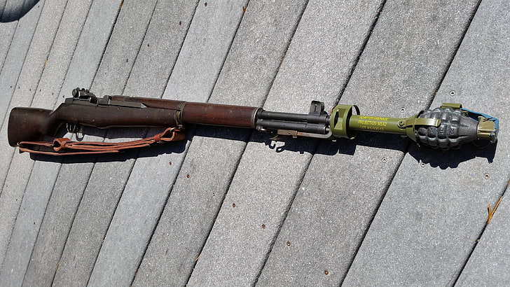 brown and black rifle, weapons, 1940, Springfield, M1 Garand, HD wallpaper