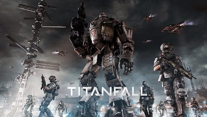 Titan Fall game cover wallpaper, Titanfall, video games, mech