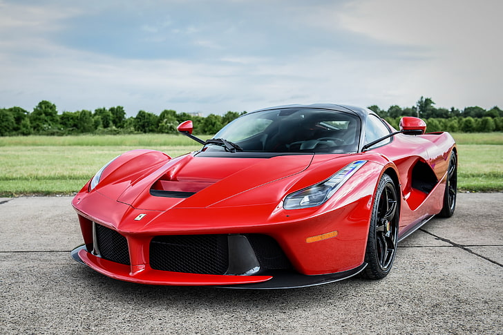 red Ferrari Laferrari coupe, car, sports Car, luxury, land Vehicle