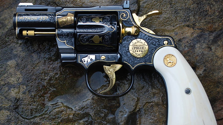 weapons, Custom, gun, Colt, Revolver, Python, 357 Magnum, Engraving