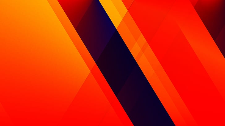 lines, minimalism, orange, simple, digital art, HD wallpaper