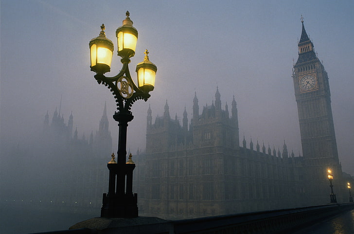 London Big Ben In Fog, Big Ben London, Cityscapes, architecture
