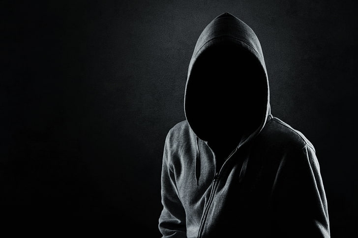 HD wallpaper: full-zip hoodie, dark, black, shadows, mysterious, hooded,  faceless | Wallpaper Flare