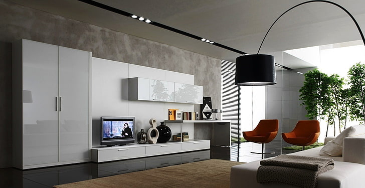 Hd Wallpaper White And Black Wooden Tv Rack Modern Design Interior Design Wallpaper Flare