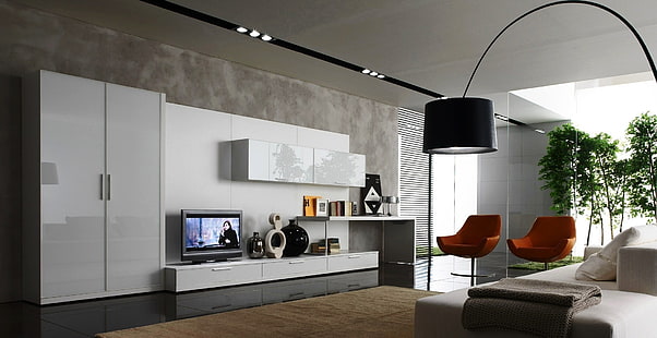HD wallpaper: white and black wooden TV rack, modern, design, interior  design | Wallpaper Flare