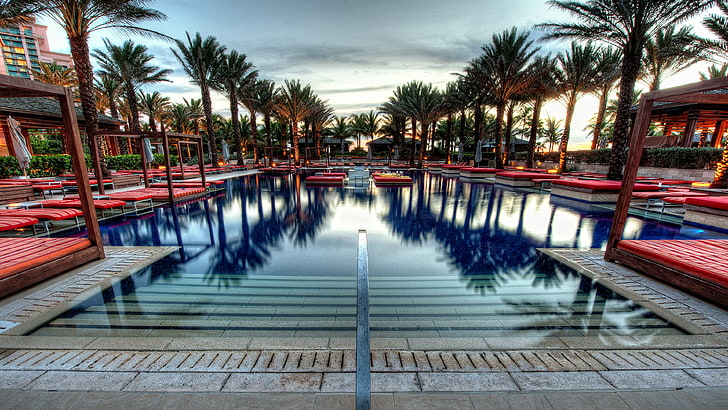 vacation, reflection, water, atlantis, atlantis resort, hotel