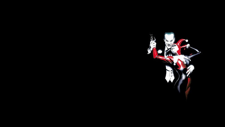 HD wallpaper: Joker and Harley Quinn digital wallpaper, copy space, black  background | Wallpaper Flare