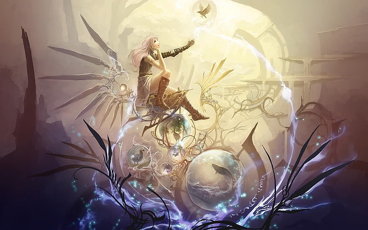 Anime character illustration, fantasy art, indoors, representation, HD wallpaper