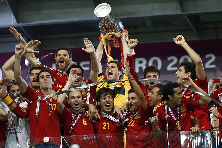 gold, football, victory, sport, Spain, the final, championship, HD wallpaper