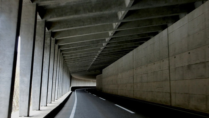 tunnel, infrastructure, road, concrete, Japan, Nagano Prefecture, HD wallpaper