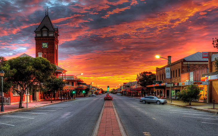 Broken Hill Mining City In The Western Island New South Wales Australia Towns Sunset Sky With Red Clouds Hd Wallpapers High Definition 5200×3250