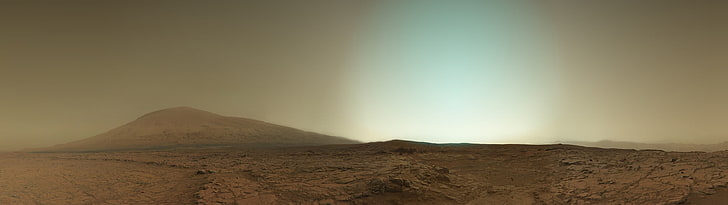 brown mountain, Mars, Curiosity, space, NASA, multiple display