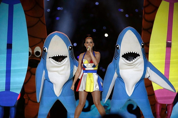 Katy Perry, Super Bowl, NFL, indoors, people, fashion, front view, HD wallpaper