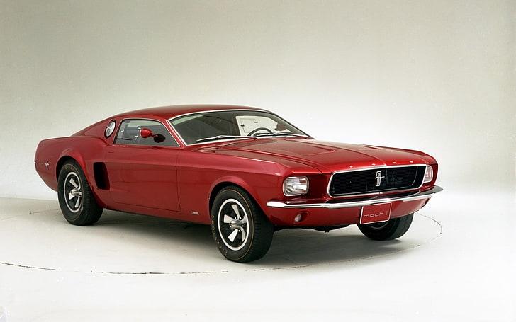 red and black coupe die-cast model, car, red cars, Ford Mustang, HD wallpaper
