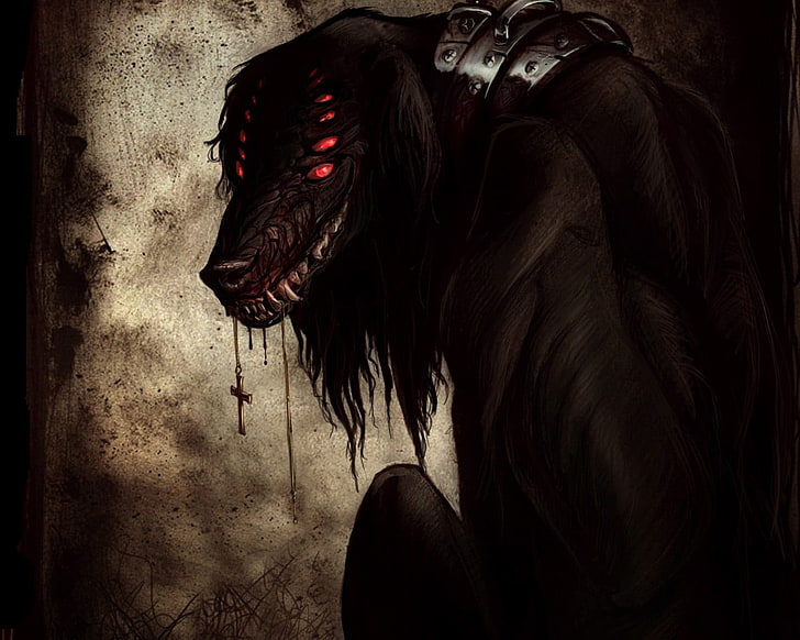 long haired monster illustration, Hellsing, Alucard, indoors
