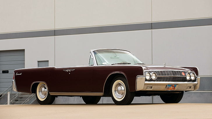 1962 Lincoln Continental, black, convertible, vintage, classic