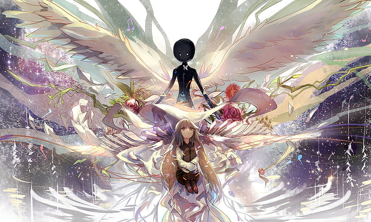 Deemo, wings, real people, one person, art and craft, lifestyles