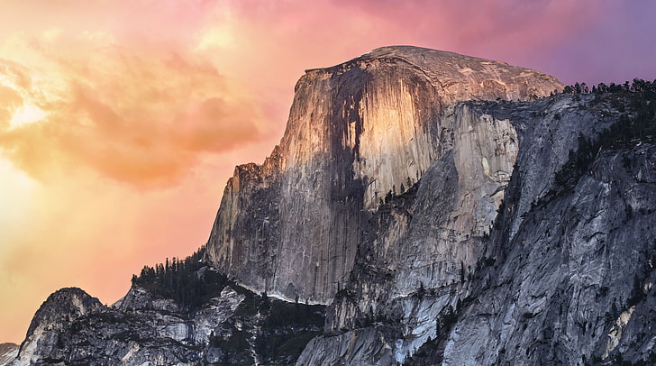 OS X Yosemite, brown cliff, Computers, Mac, rock, rock - object, HD wallpaper