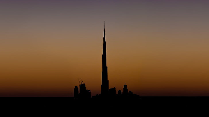black and white wooden frame, cityscape, Dubai, night, skyscraper
