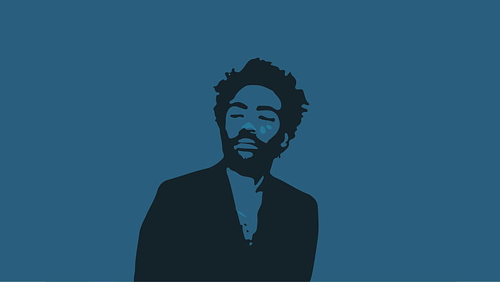 donald, glover, wallpaper, studio shot, one person, blue, young adult, HD wallpaper