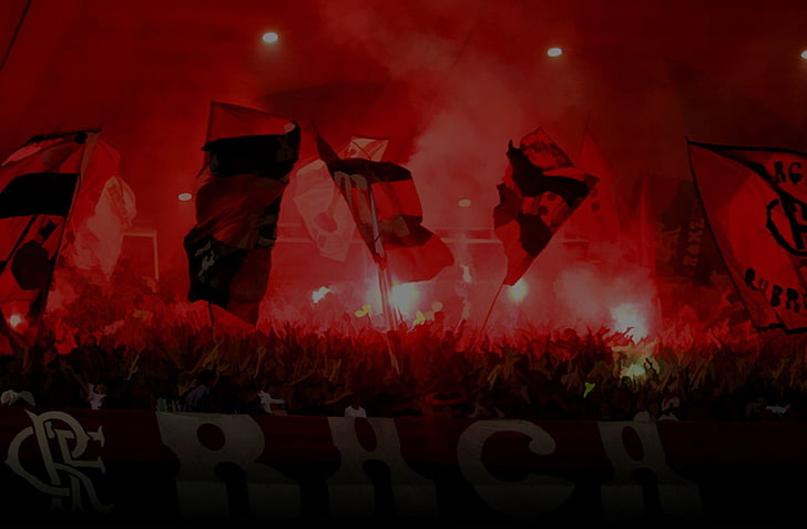 red flags, Flamengo, Torcida, Rio de Janeiro, soccer, Brazil