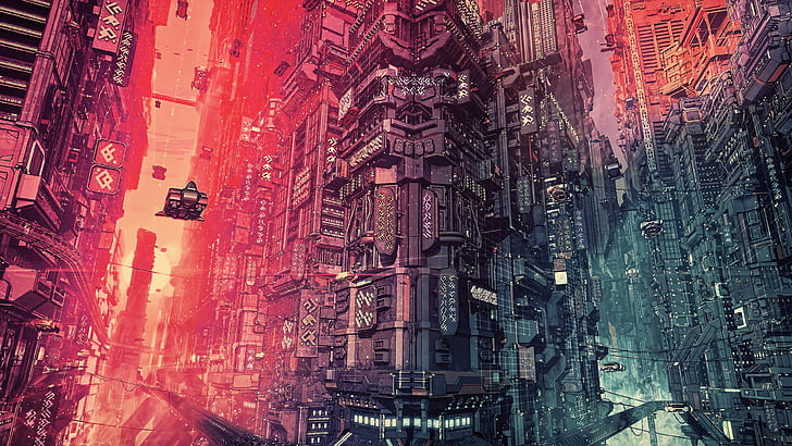 HD wallpaper: digital art, artwork, cyberpunk, science fiction