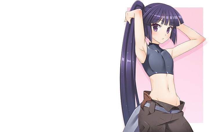 anime, Akatsuki (Log Horizon), arms up, anime girls, white background, HD wallpaper