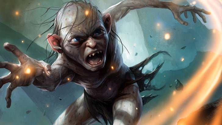 Gollum, Guardians Of Middle earth, The Lord Of The Rings, water, HD wallpaper