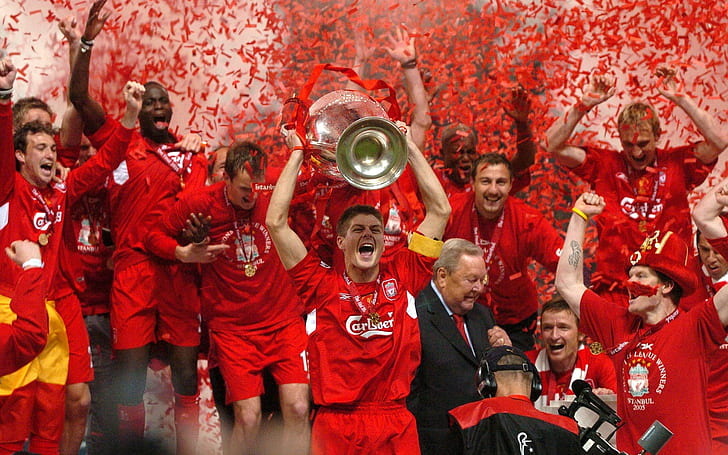 Liverpool, Uefa, Evrofinal, England, Cup, group of people, celebration, HD wallpaper