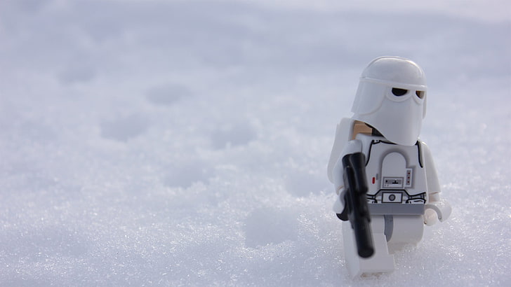 Stormtrooper minifigure, LEGO, Star Wars, cold temperature, snow, HD wallpaper