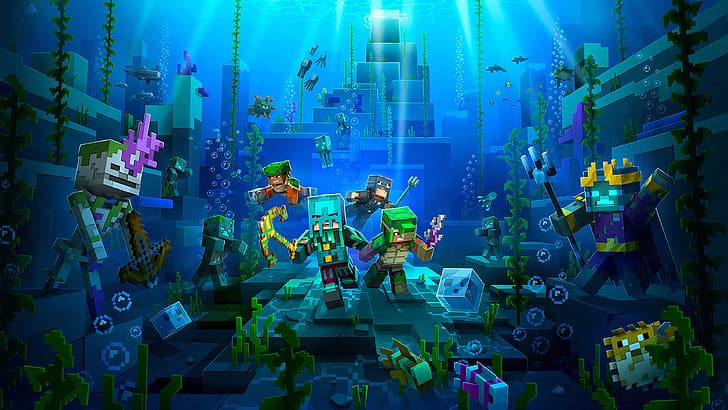 HD wallpaper: Minecraft, Minecraft Dungeons, ocean view, Minecraft  Dungeons: Hidden Depths | Wallpaper Flare