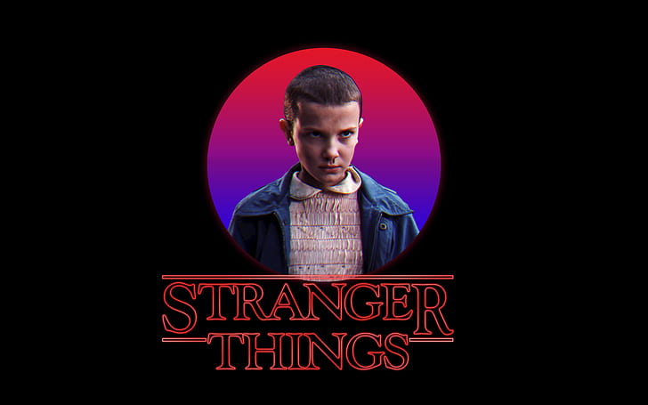 Stranger Things, typography, 1980s, neon, texture, HD wallpaper