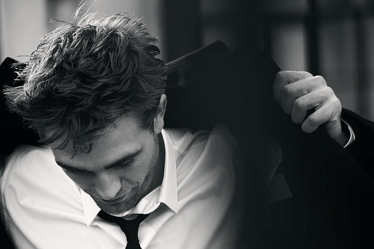 Robert Pattinson, actor, face, hair, jacket, photoshoot, men